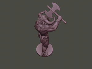 minotaur warrior stand2 two axes Modèles 3D en vedette
