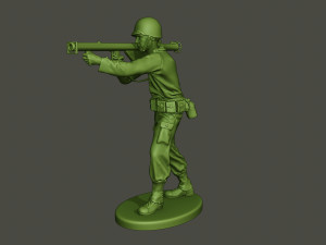 american soldier ww2 shoot stand a4 3D Baskı Modeli