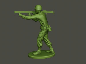 american soldier ww2 shoot stand a4 3D Baskı Modeli