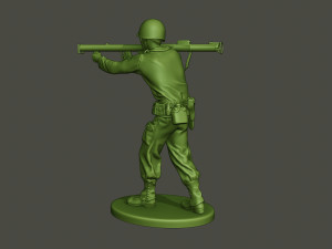 american soldier ww2 shoot stand a4 3D Baskı Modeli