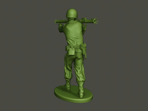american soldier ww2 shoot stand a4 3D Baskı Modeli