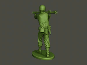 american soldier ww2 shoot stand a4 3D Print Model