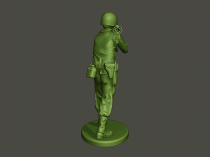 american soldier ww2 shoot stand a4 3D Baskı Modeli