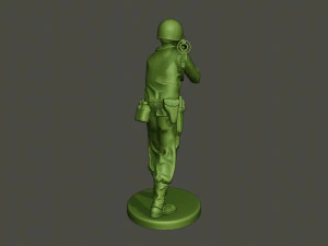 american soldier ww2 shoot stand a4 3D Print Model