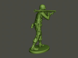 american soldier ww2 shoot stand a4 3D Baskı Modeli