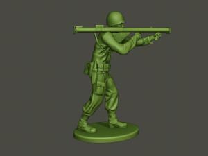 american soldier ww2 shoot stand a4 3D Baskı Modeli