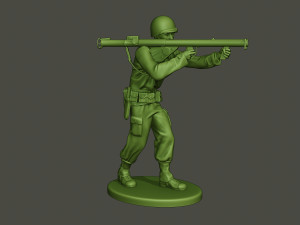 american soldier ww2 shoot stand a4 3D Baskı Modeli