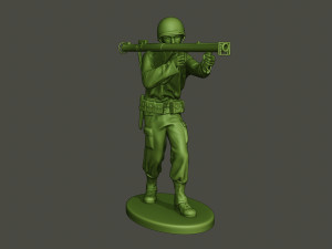 american soldier ww2 shoot stand a4 3D Baskı Modeli