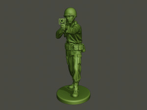 american soldier ww2 shoot stand a4 3D Baskı Modeli
