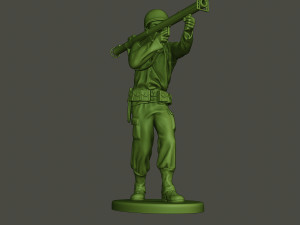 american soldier ww2 shoot stand a4 3D Baskı Modeli
