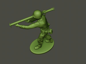 american soldier ww2 shoot stand a4 3D Baskı Modeli