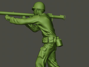 american soldier ww2 shoot stand a4 3D Baskı Modeli