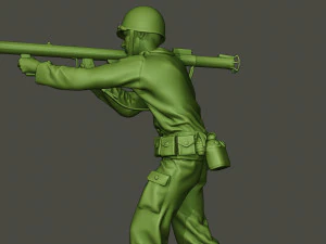 american soldier ww2 shoot stand a4 3D Print Model