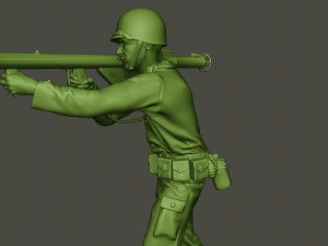 american soldier ww2 shoot stand a4 3D Baskı Modeli