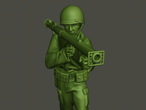 american soldier ww2 shoot stand a4 3D Baskı Modeli