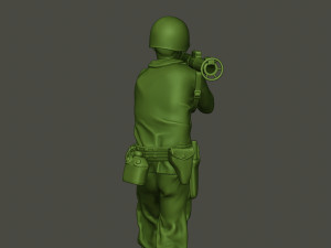 american soldier ww2 shoot stand a4 3D Baskı Modeli