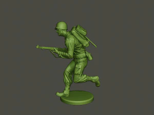 american soldier ww2 run a1 3D Print Model