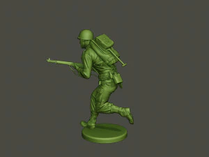 american soldier ww2 run a1 3D Print Model