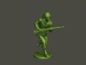 american soldier ww2 run a1 3D Print Model
