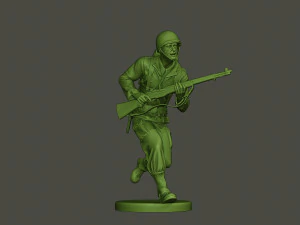 american soldier ww2 run a1 3D Print Model