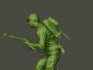 american soldier ww2 run a1 3D 프린트 모델