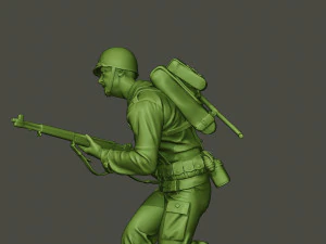 american soldier ww2 run a1 3D Print Model