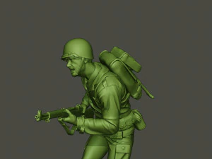 american soldier ww2 run a1 3D Print Model