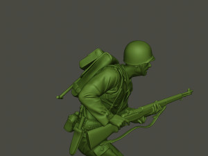 american soldier ww2 run a1 3D 프린트 모델