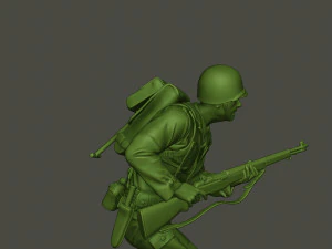 american soldier ww2 run a1 3D Print Model