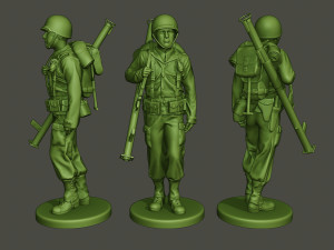 american soldier ww2 bazooka walk a4 3D 打印模型
