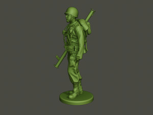 american soldier ww2 bazooka walk a4 3D Принт Модель