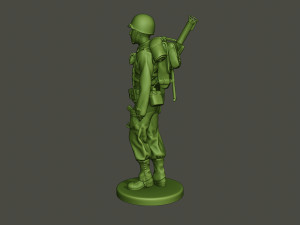 american soldier ww2 bazooka walk a4 3D Принт Модель