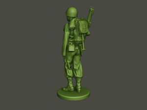 american soldier ww2 bazooka walk a4 3D Принт Модель