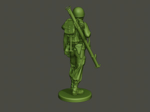 american soldier ww2 bazooka walk a4 3D Принт Модель