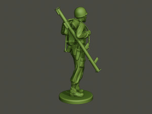 american soldier ww2 bazooka walk a4 3D Принт Модель