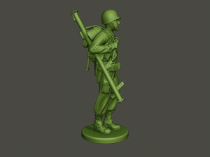 american soldier ww2 bazooka walk a4 3D Принт Модель