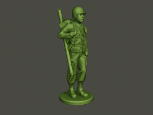 american soldier ww2 bazooka walk a4 3D Принт Модель