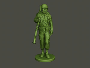 american soldier ww2 bazooka walk a4 3D Принт Модель