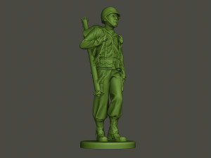 american soldier ww2 bazooka walk a4 3D Принт Модель