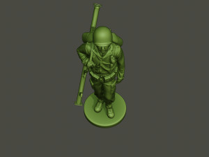 american soldier ww2 bazooka walk a4 3D Принт Модель