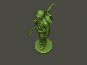 american soldier ww2 bazooka walk a4 3D Принт Модель