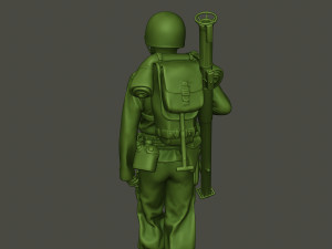 american soldier ww2 bazooka walk a4 3D Принт Модель