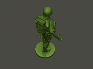 american soldier ww2 bazooka walk a4 3D Принт Модель