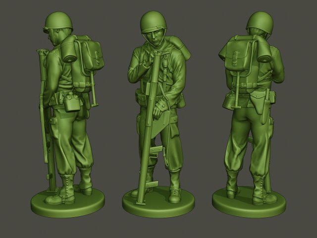 american soldier ww2 looking bazooka a4 Modèles 3D en vedette .c4d .max .obj .3ds .fbx .stl .blend 