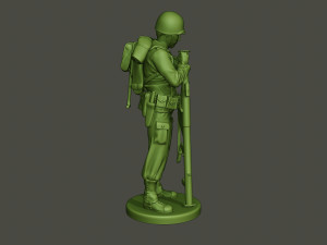 american soldier ww2 looking bazooka a4 Modèles 3D en vedette