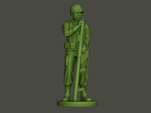 american soldier ww2 looking bazooka a4 Modèles 3D en vedette