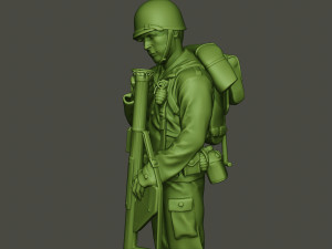 american soldier ww2 looking bazooka a4 Modèles 3D en vedette