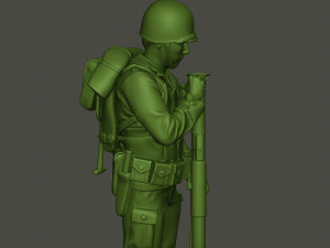 american soldier ww2 looking bazooka a4 Modèles 3D en vedette