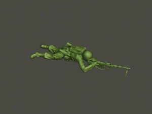 american soldier ww2 shoot lying down a3 3D Print Model