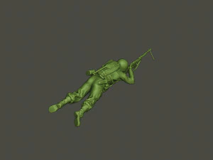 american soldier ww2 shoot lying down a3 3D Print Model